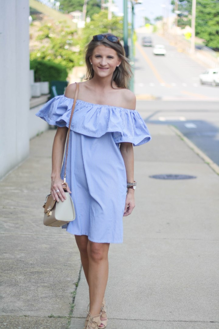 Brunch in a Cold Shoulder Dress