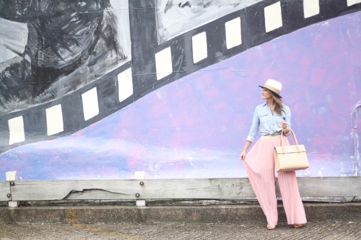 Pink Pant & Chambray Shirt