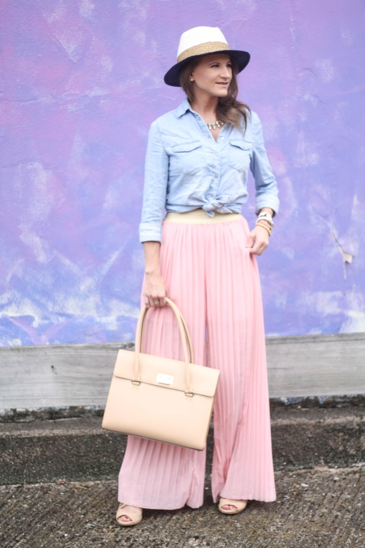 Pink Pant & Chambray Shirt