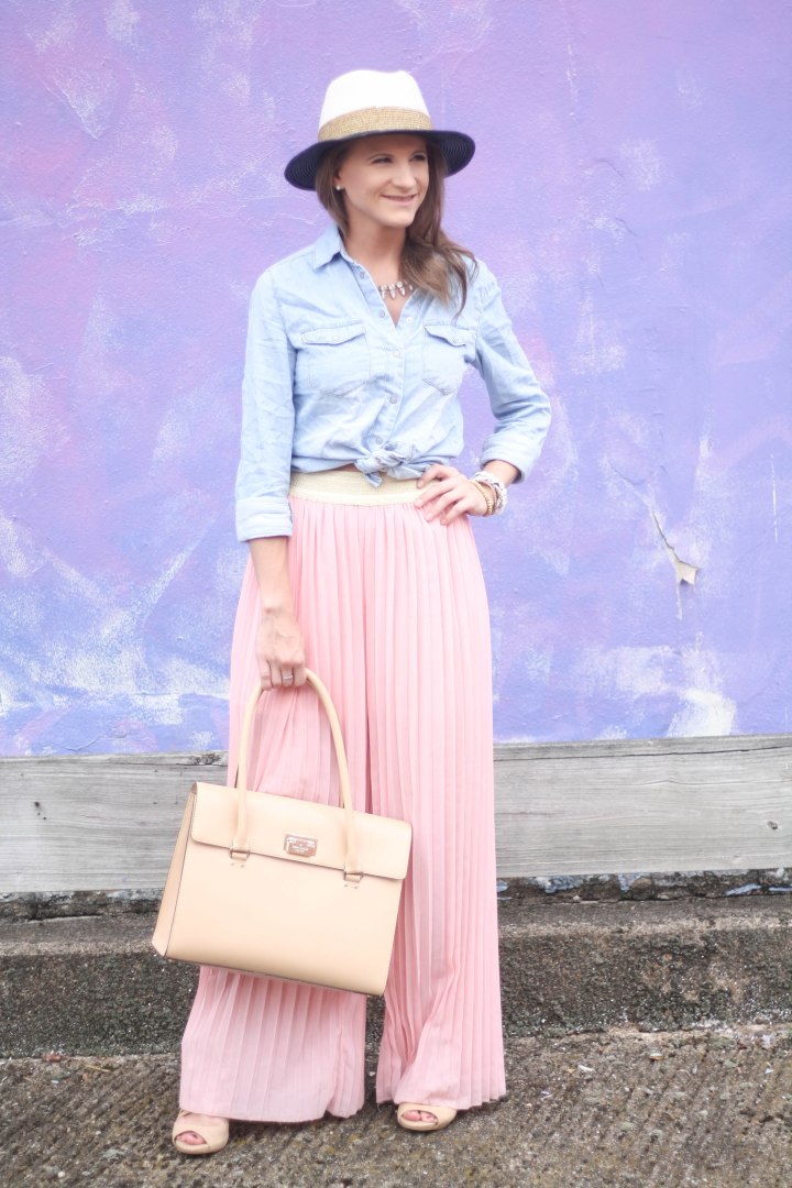 Pink Pant & Chambray Shirt