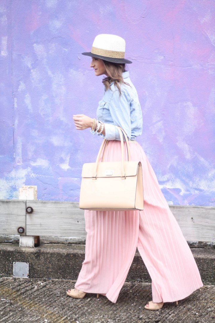Pink Pant & Chambray Shirt