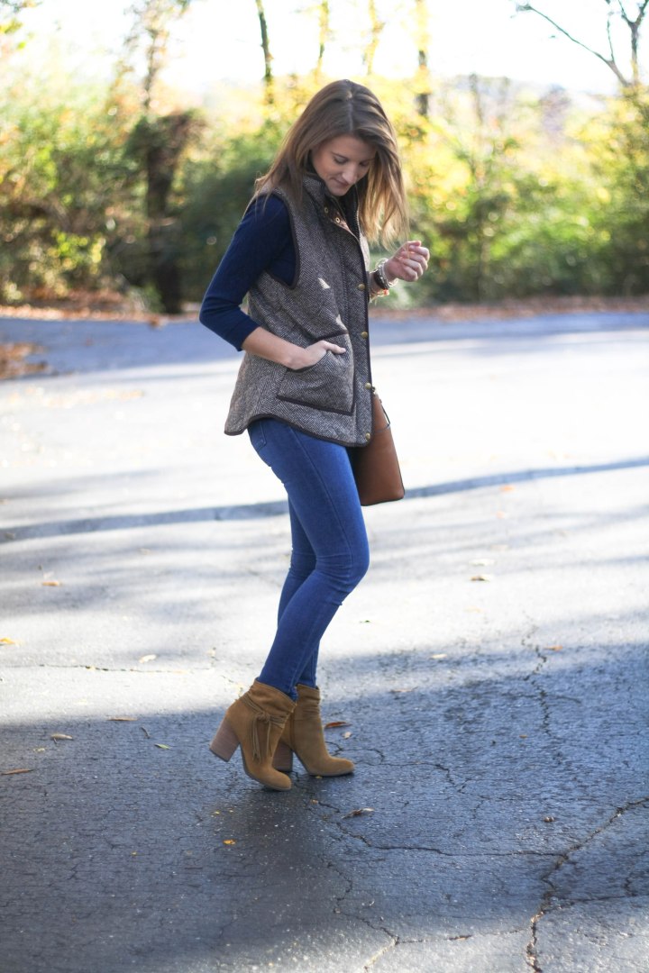 Brown Houndstooth Vest