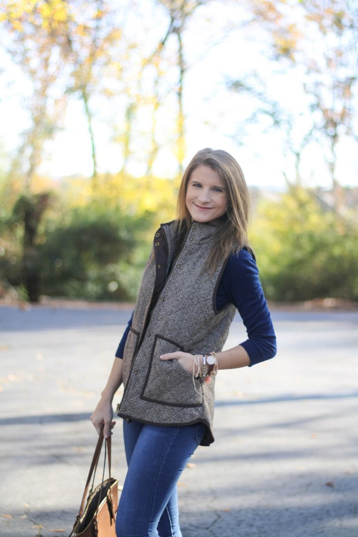 Brown Houndstooth Vest