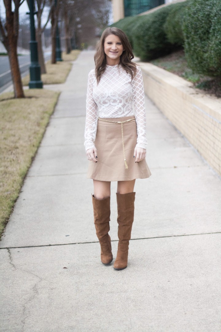 Lace Bodysuit & Short Skirt