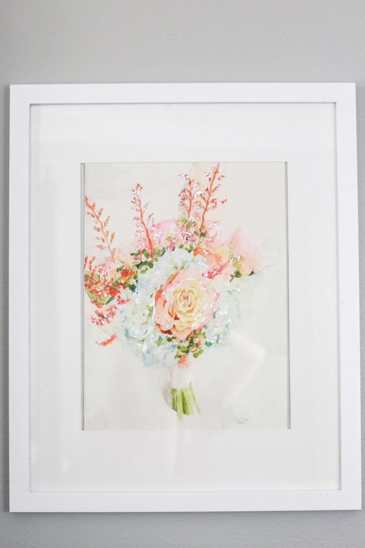 Custom Bridal Bouquet Painting by The Classy Artist