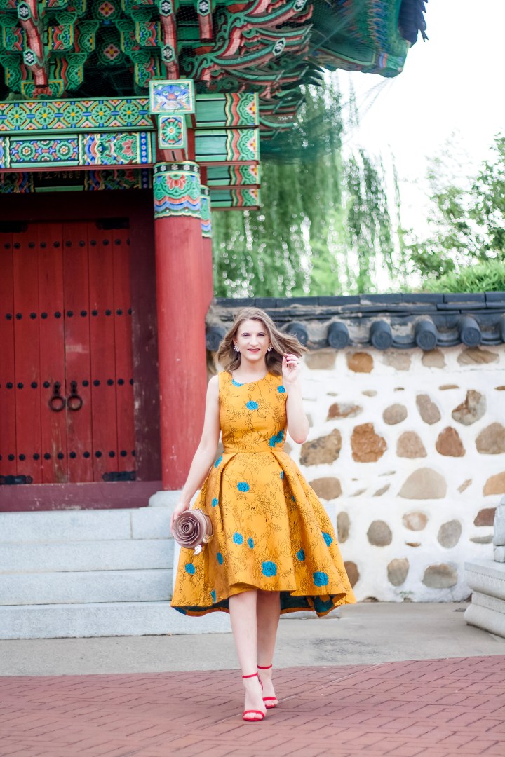 Chicwish Golden Roses Dress