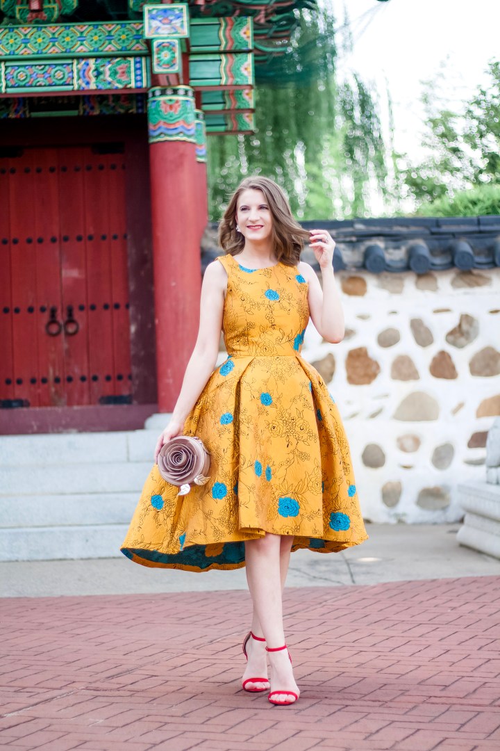 Chicwish Golden Roses Dress